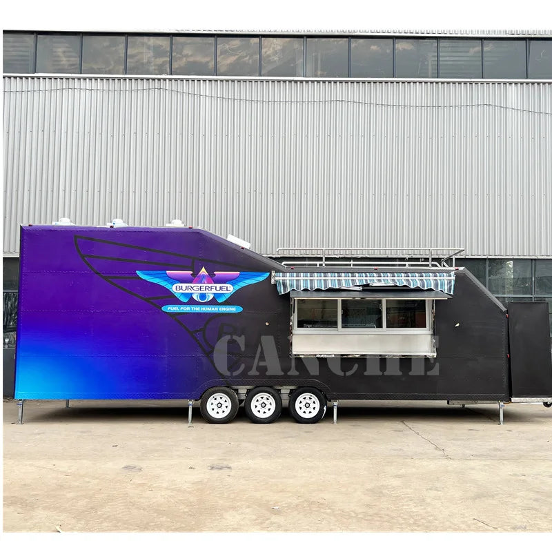 Street Foodtruck BBQ Fast Food Trailer Van Mobile Airstream Ice Cream Fast Food Truck With Full Kitchen For Sale
