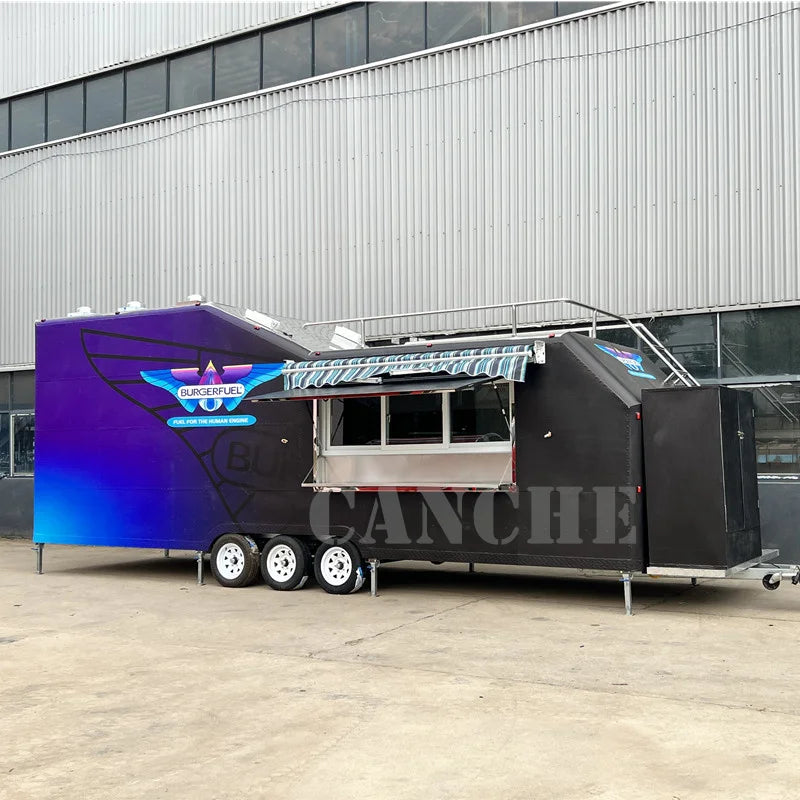 Street Foodtruck BBQ Fast Food Trailer Van Mobile Airstream Ice Cream Fast Food Truck With Full Kitchen For Sale
