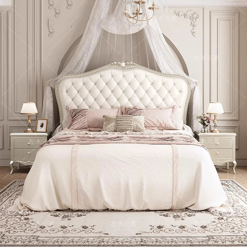 Design Full Size Bed Frame Double Modern Upholstered Luxury Bed Bedroom Set Mattresses Cama Montessori Infantil Furniture